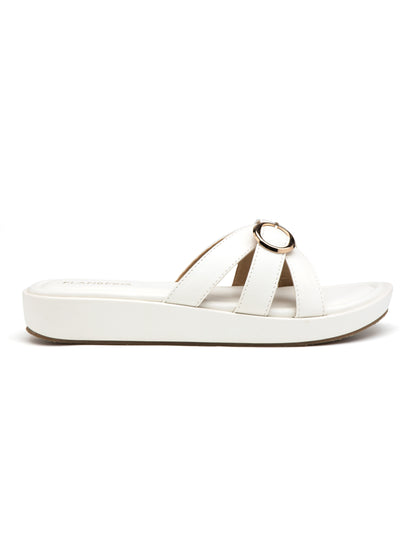 Eira - White Buckle Strap Platform Heel (Minimal Chic Edition)