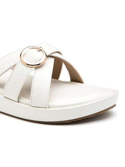 Eira - White Buckle Strap Platform Heel (Minimal Chic Edition)