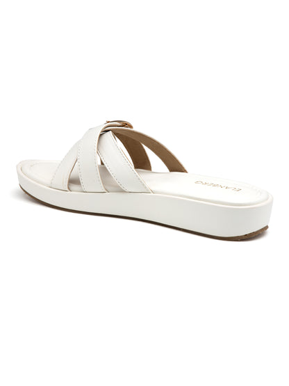 Eira - White Buckle Strap Platform Heel (Minimal Chic Edition)