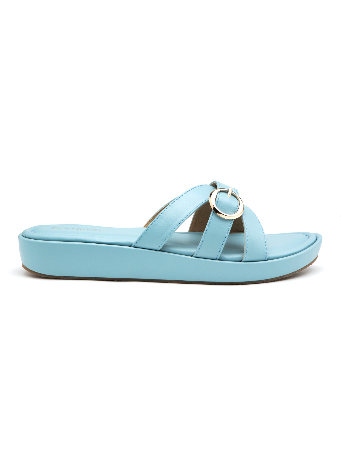 Cyanora - Powder Blue Buckle Strap Platform Heel (Minimal Chic Edition)