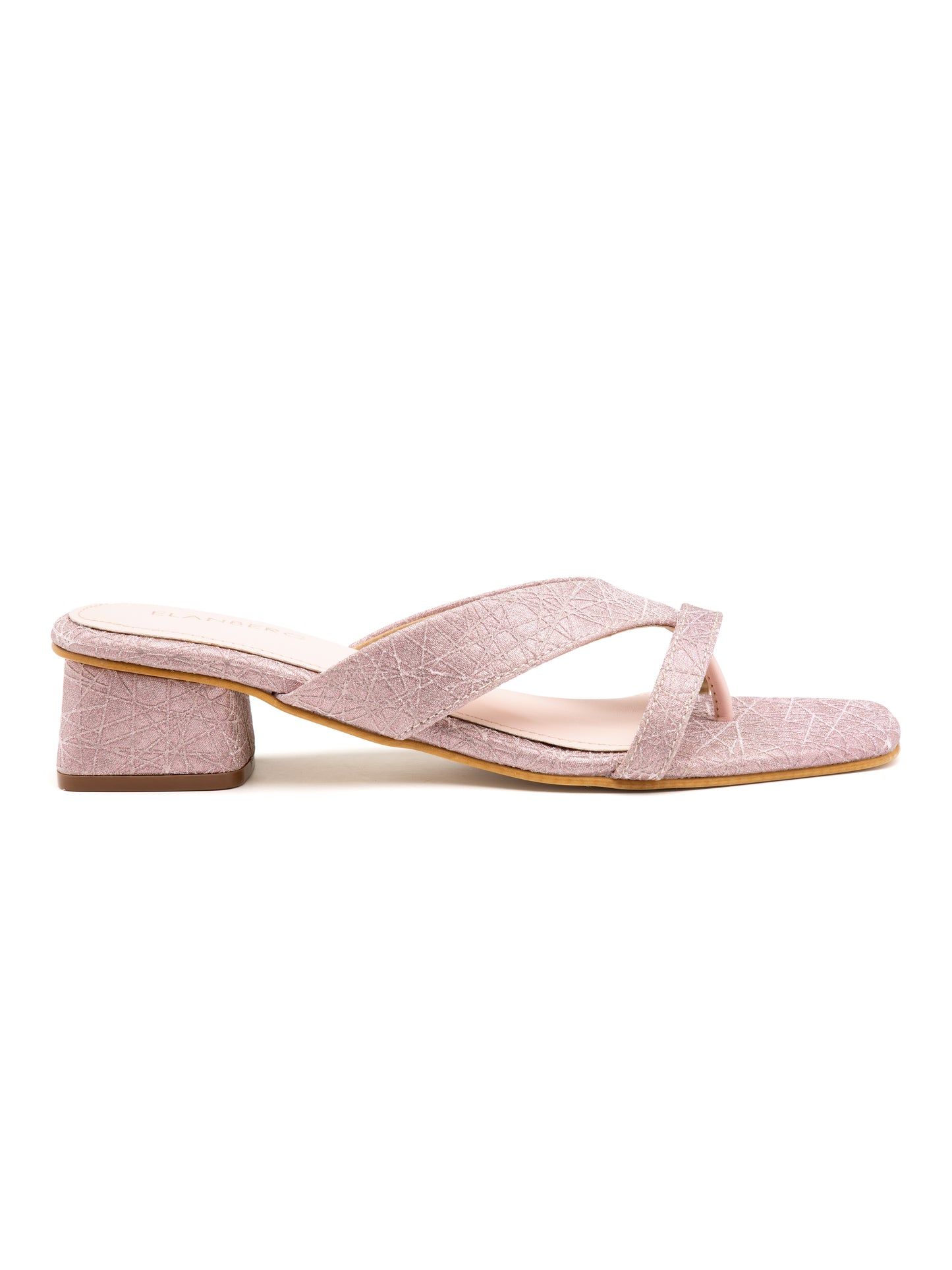 Mauvi - Women’s Rose Mauve Glitter Block Heel