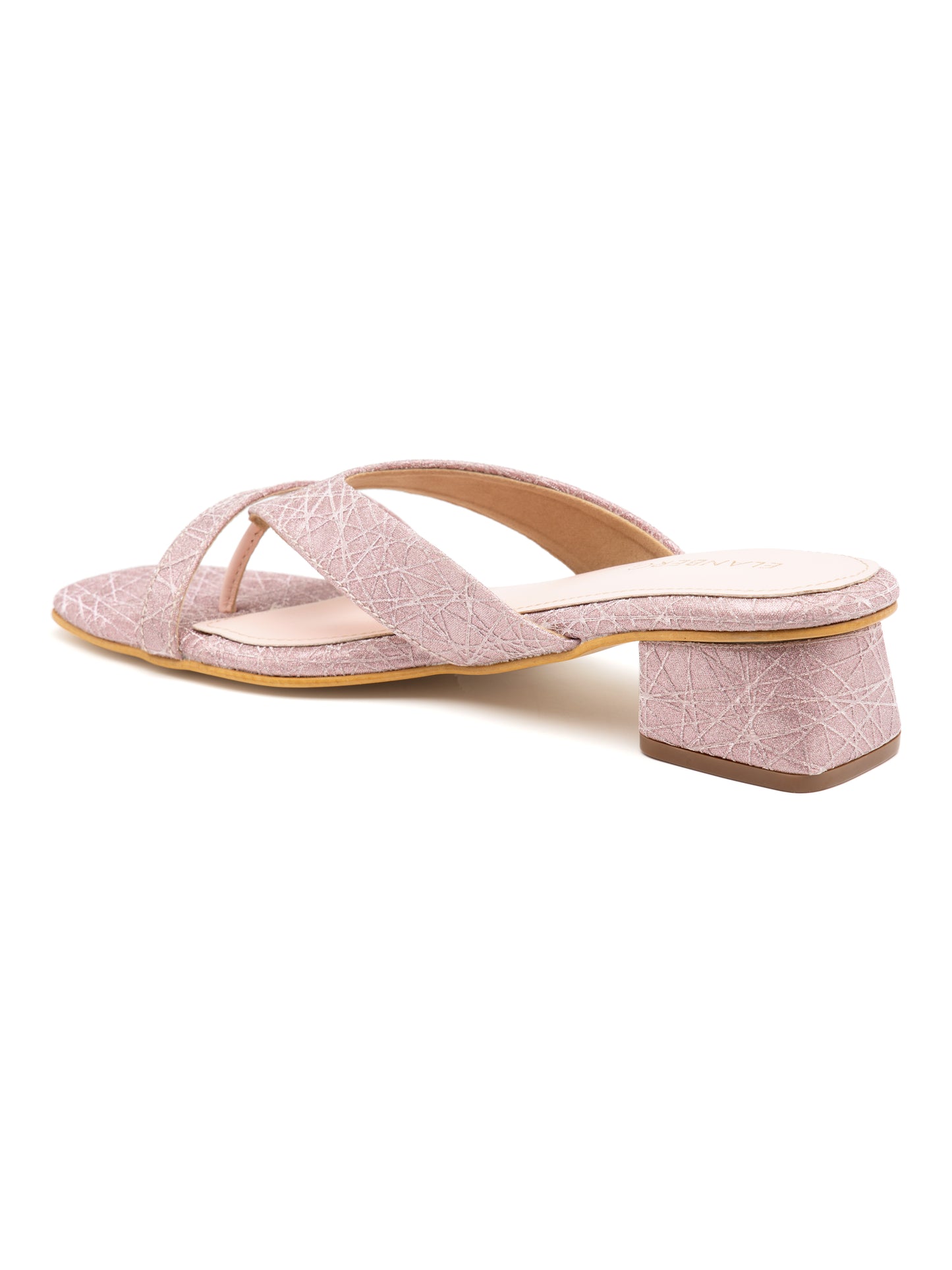 Mauvi - Women’s Rose Mauve Glitter Block Heel