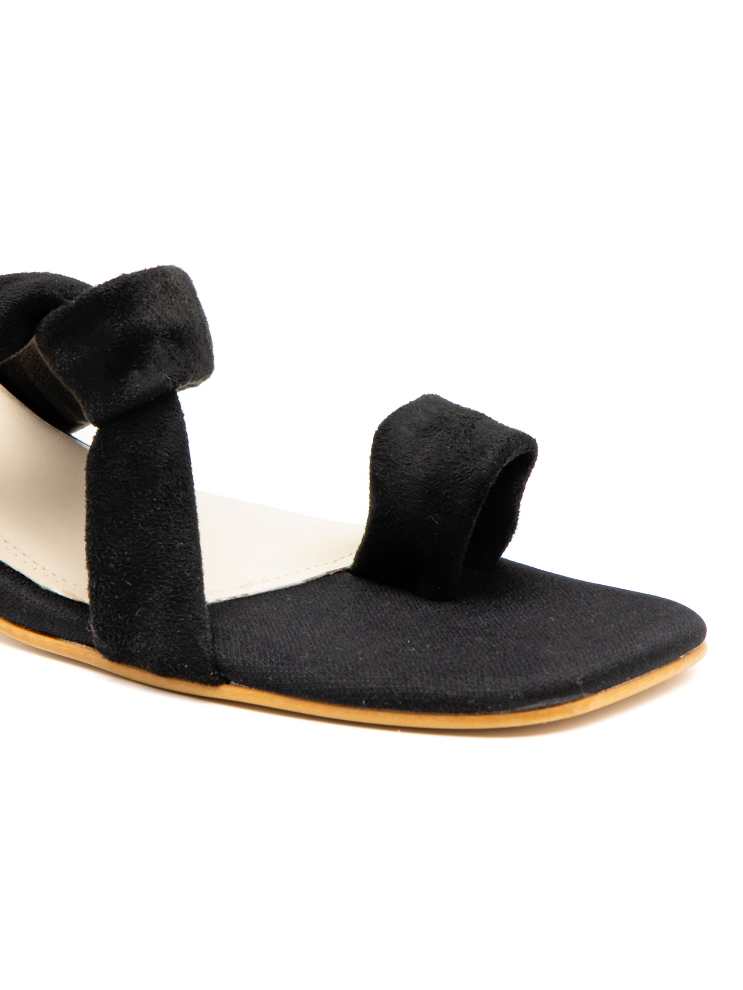 Noctira - Women’s Suede Black Knot (Strap Rounded Block Heel)