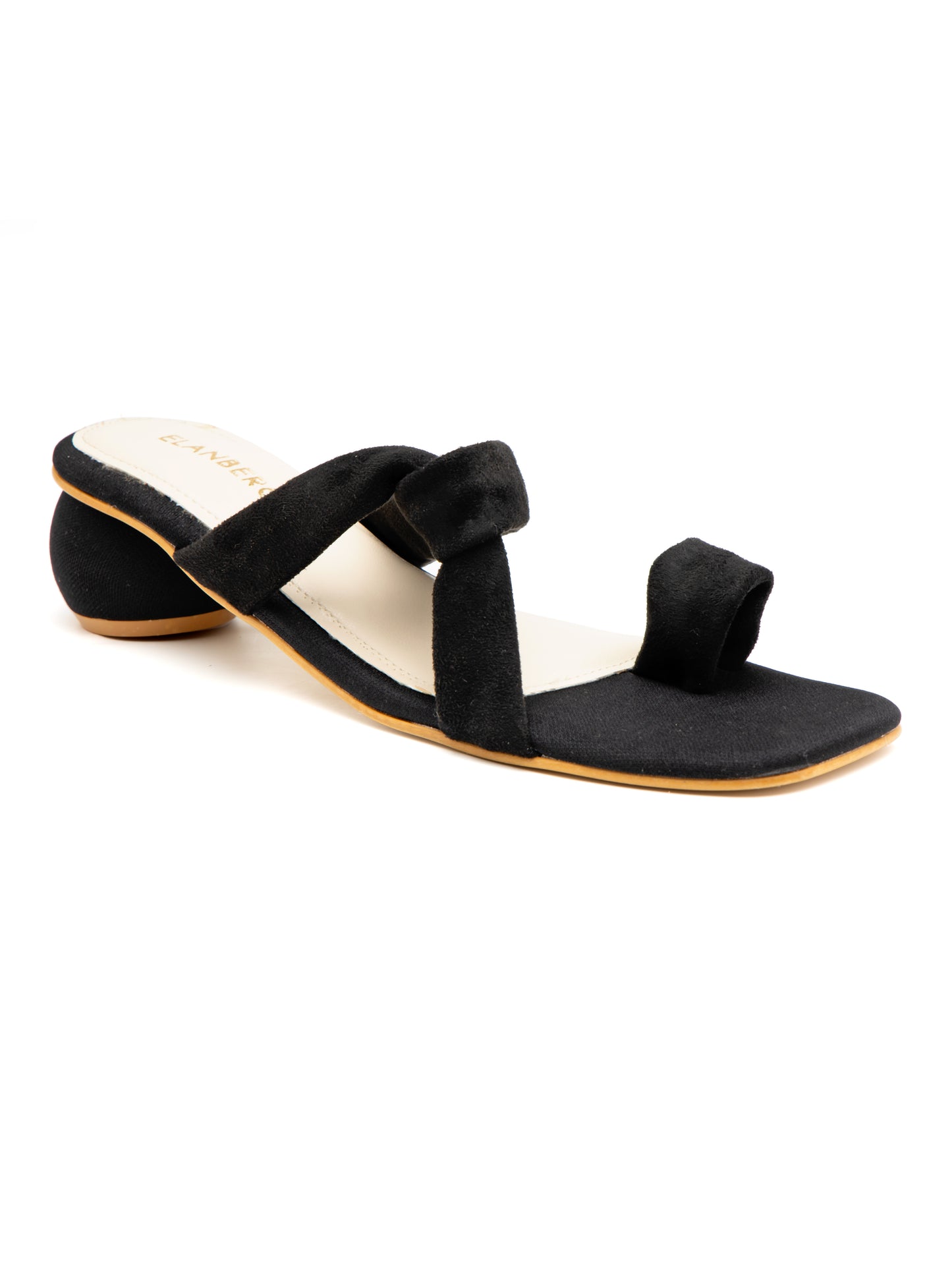 Noctira - Women’s Suede Black Knot (Strap Rounded Block Heel)