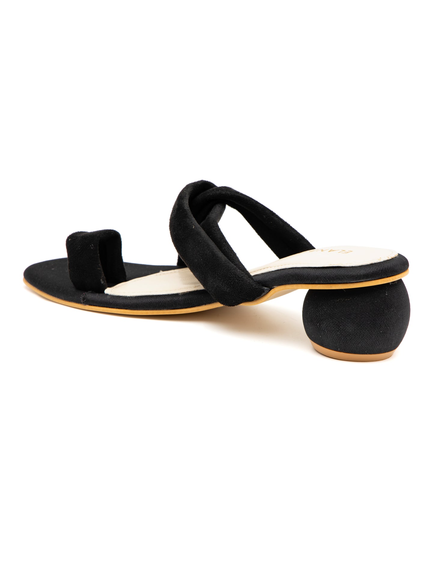 Noctira - Women’s Suede Black Knot (Strap Rounded Block Heel)