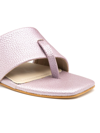 Lurevia - Women’s Metallic Lilac Cross-Strap Toe (Loop Block Heel)
