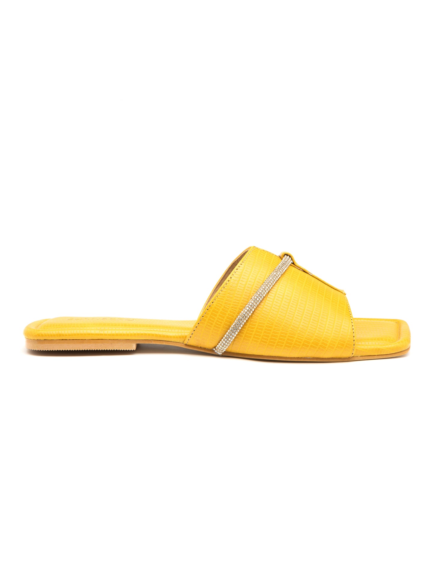 Marigold - Women’s Yellow Lizard-Texture Crystal (Accent Flats)