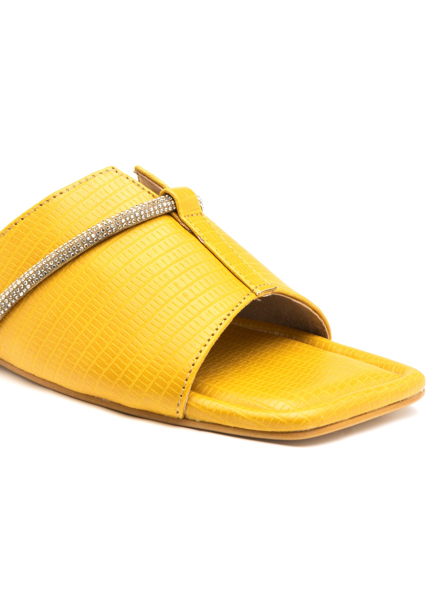 Marigold - Women’s Yellow Lizard-Texture Crystal (Accent Flats)