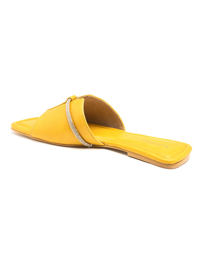 Marigold - Women’s Yellow Lizard-Texture Crystal (Accent Flats)