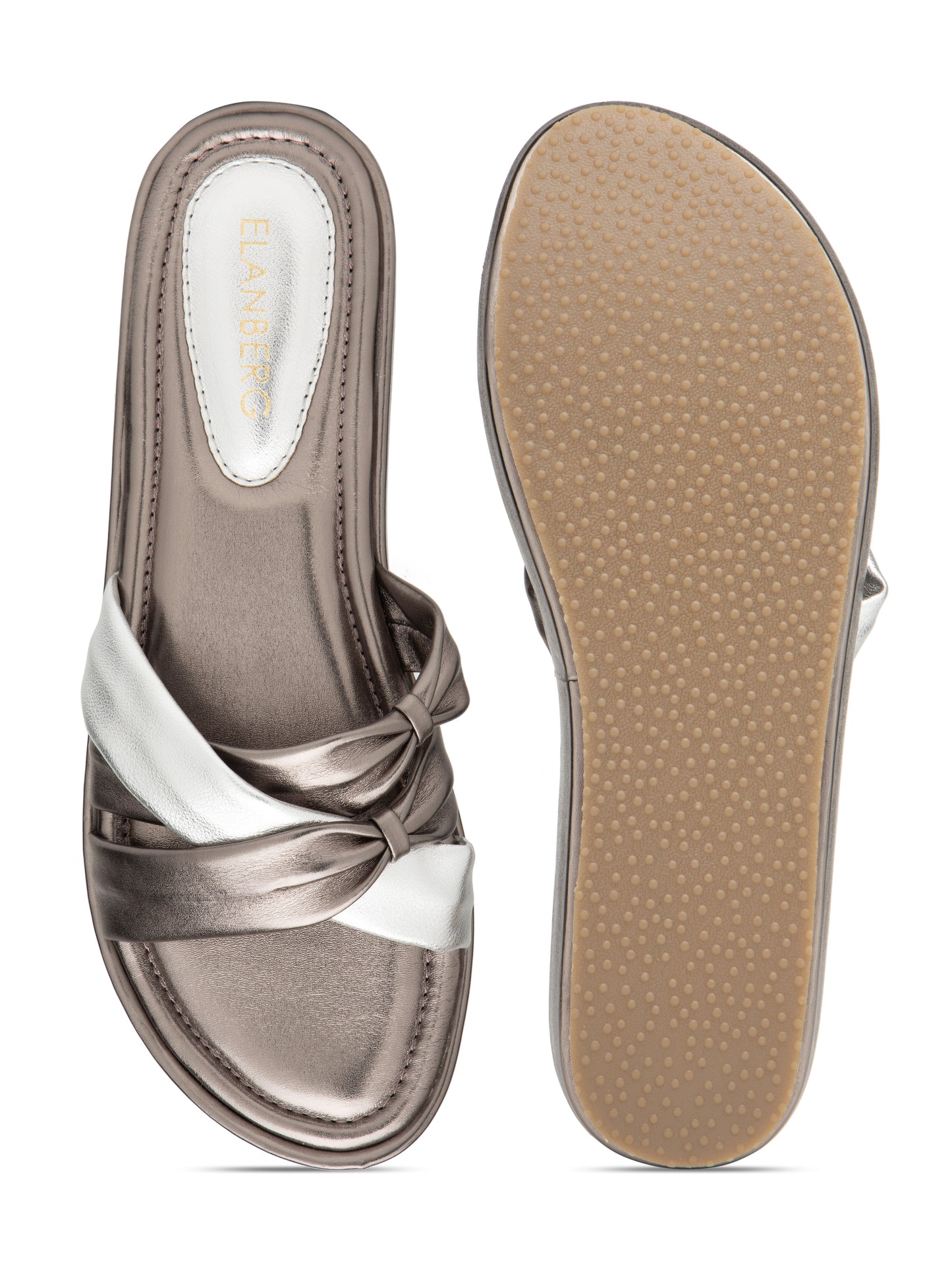 Lunexa - GunMetallic Grey & Silver Cross (Strap Platform Heel)