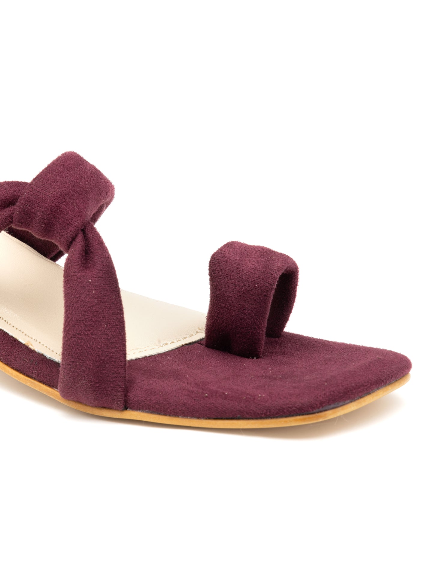 Veloura - Women’s Suede Cherry Knot (Strap  Rounded Block Heel)