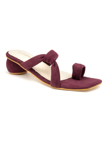Veloura - Women’s Suede Cherry Knot (Strap  Rounded Block Heel)
