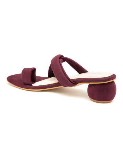 Veloura - Women’s Suede Cherry Knot (Strap  Rounded Block Heel)