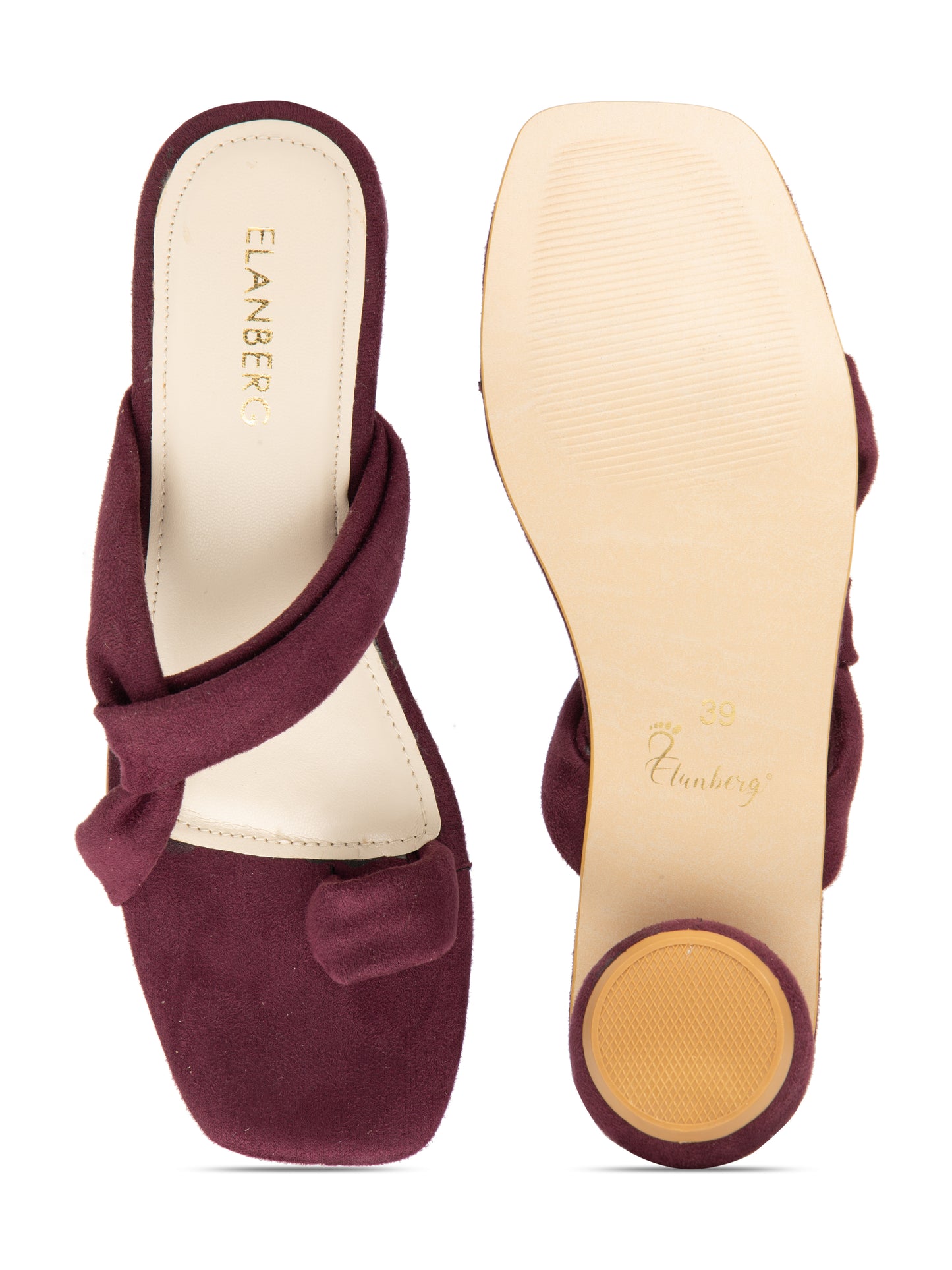 Veloura - Women’s Suede Cherry Knot (Strap  Rounded Block Heel)