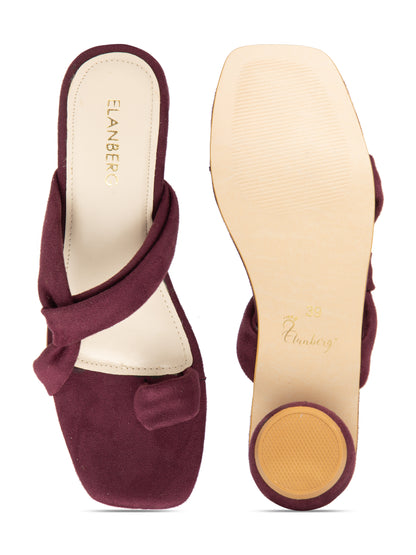 Veloura - Women’s Suede Cherry Knot (Strap  Rounded Block Heel)
