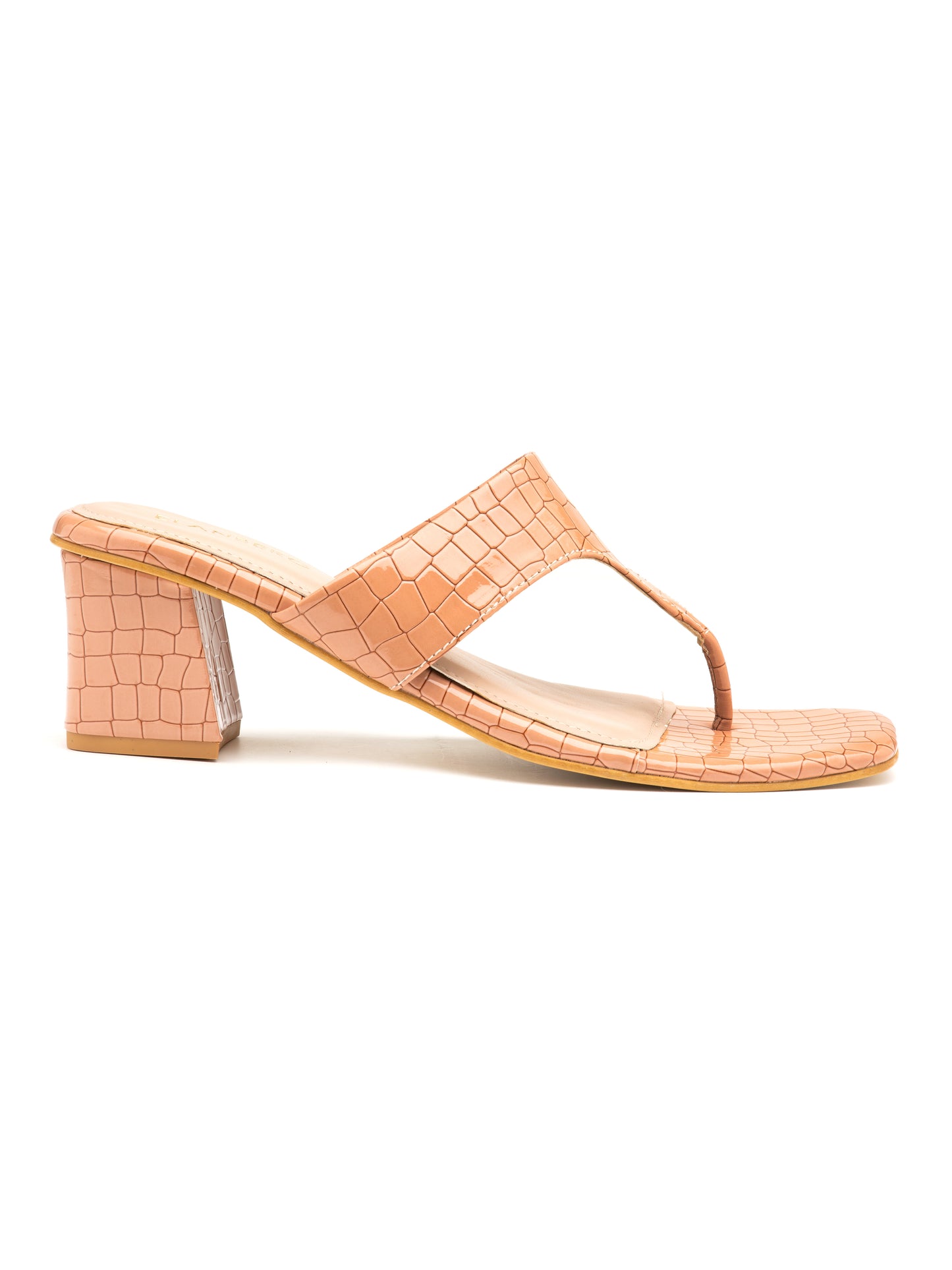 Nuvina - Women’s Croc-Texture Block Heel  (Cherry)