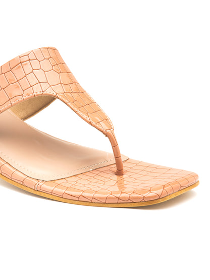 Nuvina - Women’s Croc-Texture Block Heel  (Cherry)