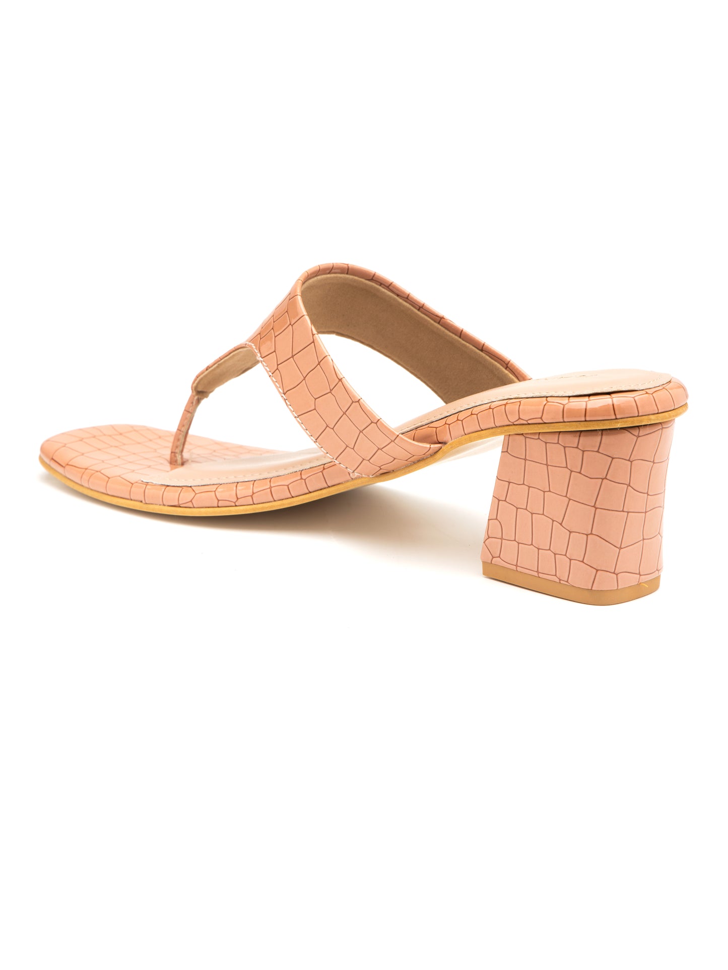 Nuvina - Women’s Croc-Texture Block Heel  (Cherry)