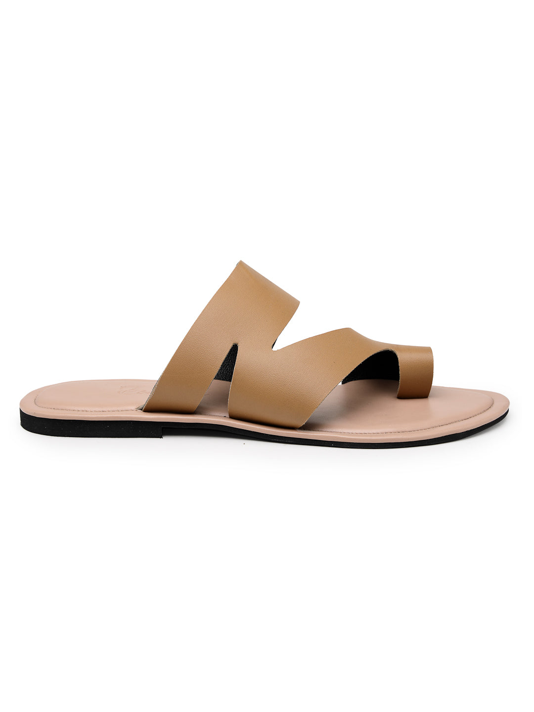 ELANBERG Brown One Toe Slip-On Flats