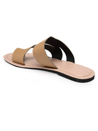 ELANBERG Brown One Toe Slip-On Flats