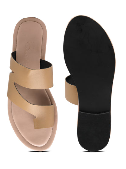 ELANBERG Brown One Toe Slip-On Flats