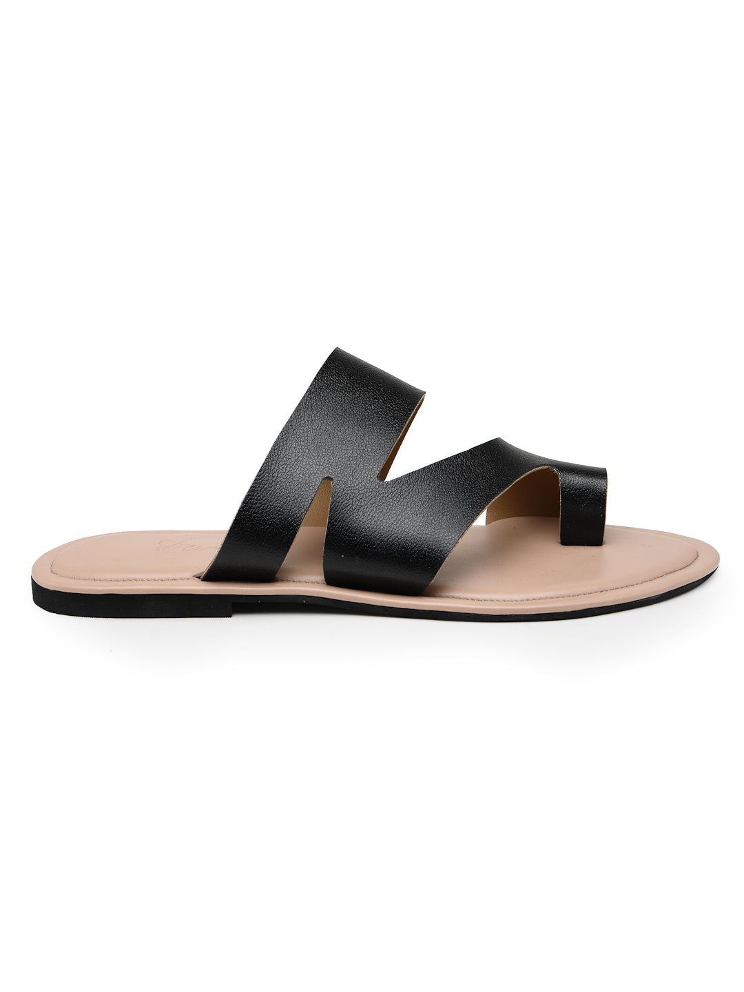 ELANBERG black One Toe Slip-On Flats