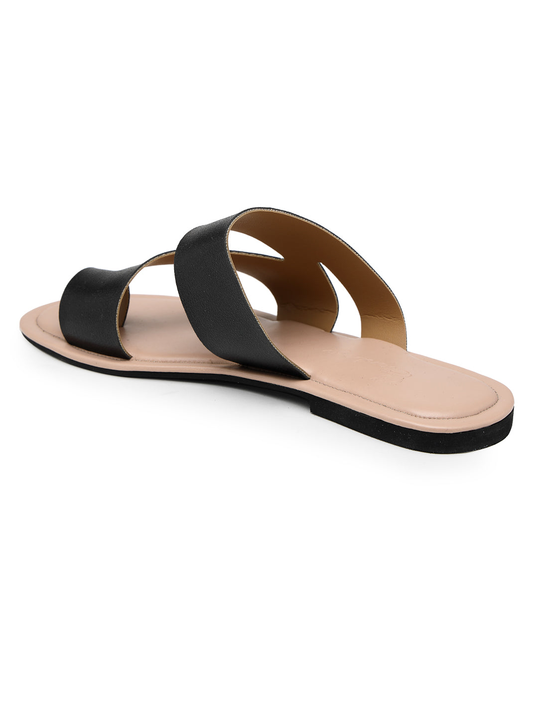 ELANBERG black One Toe Slip-On Flats