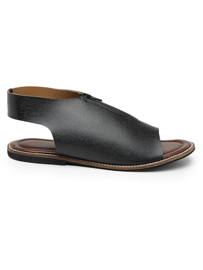 ELANBERG black Mules Backstrap Flats