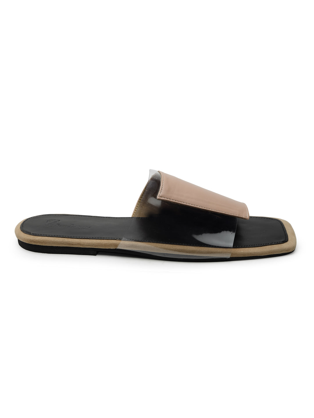 ELANBERG Peach Open Toe Slip-On Flats