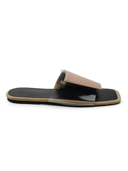 ELANBERG Peach Open Toe Slip-On Flats