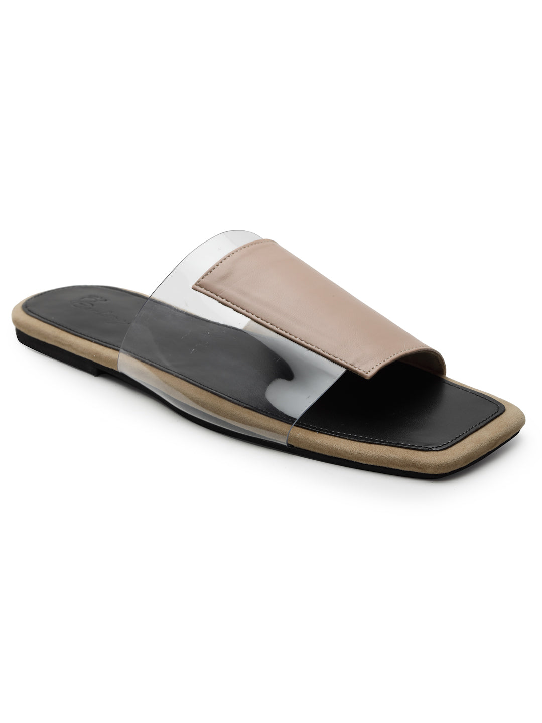 ELANBERG Peach Open Toe Slip-On Flats