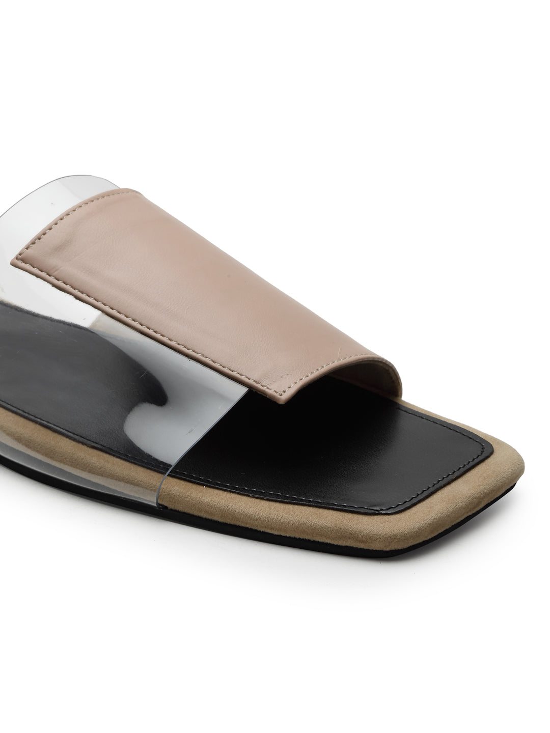 ELANBERG Peach Open Toe Slip-On Flats