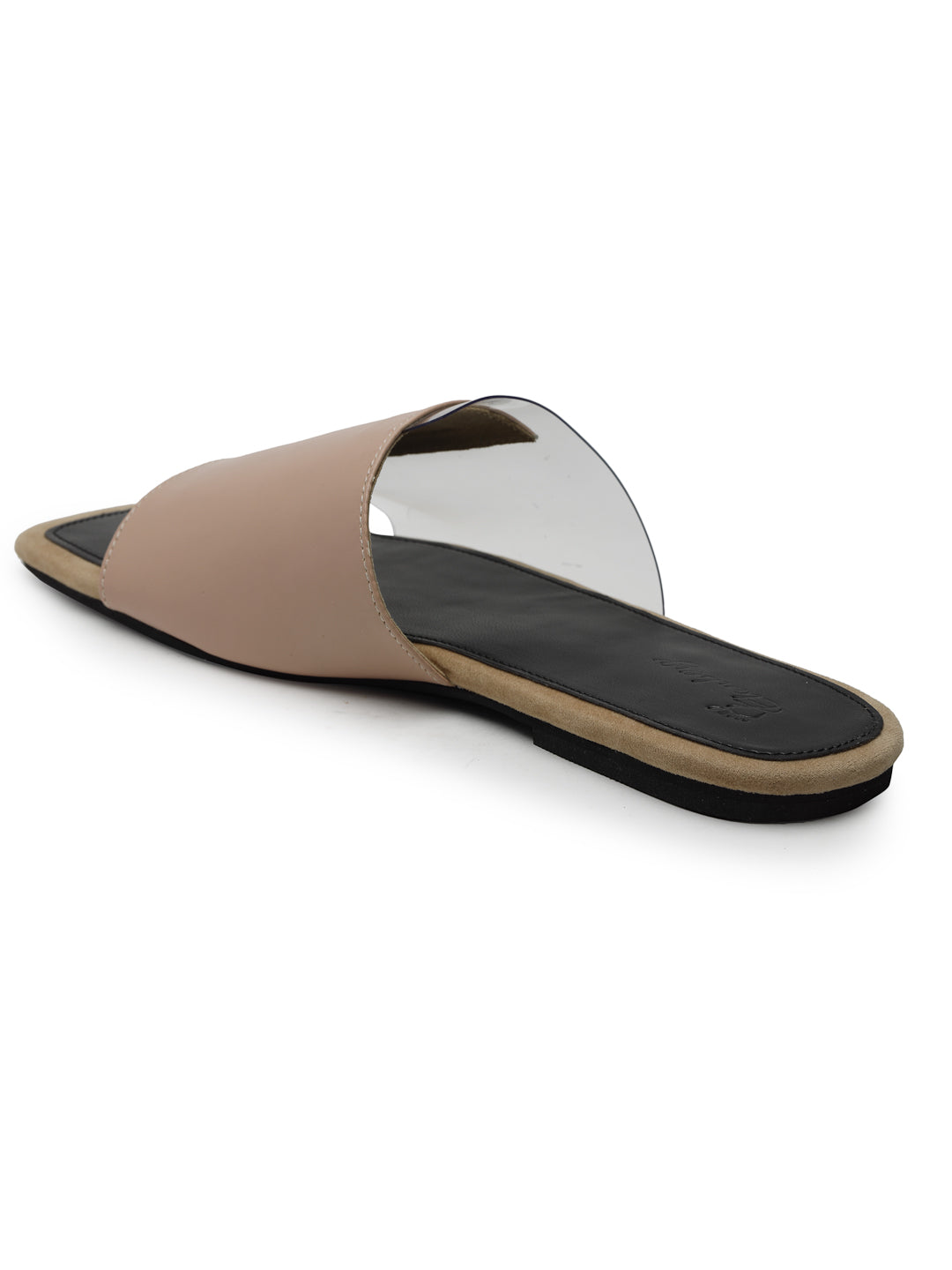 ELANBERG Peach Open Toe Slip-On Flats