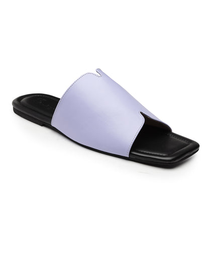 ELANBERG Blue Open Toe Slip-On Flats