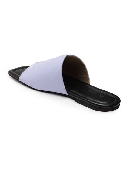ELANBERG Blue Open Toe Slip-On Flats
