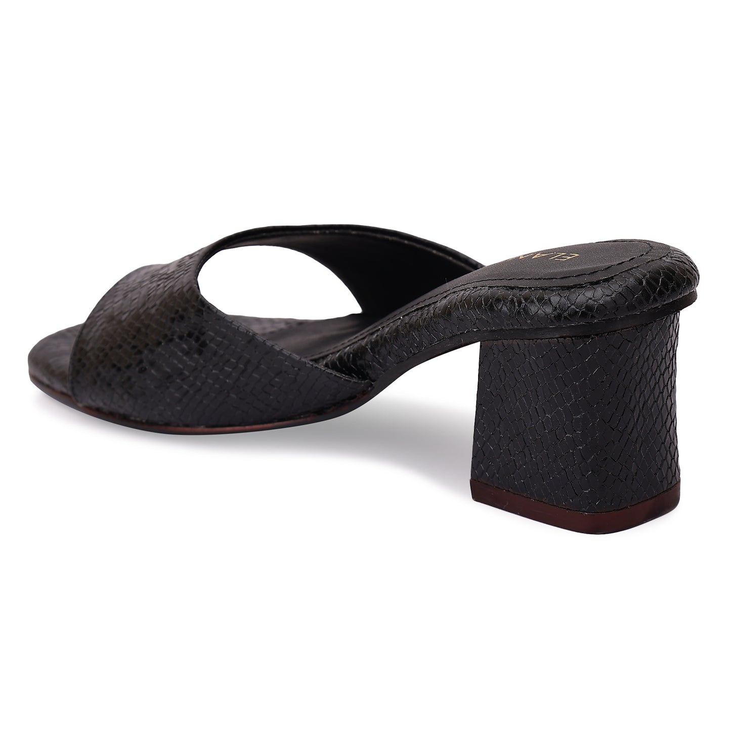Ravenwood Textured Toe Ring Block Heel- Black