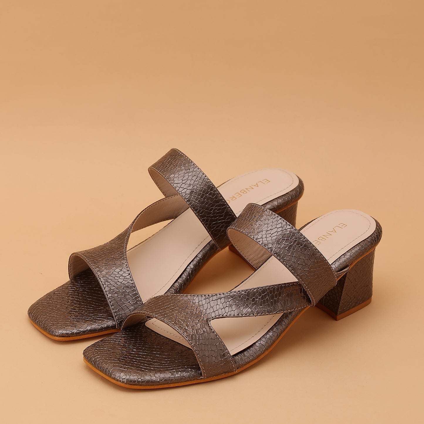 Barkley Asymmetrical Strap Block Heel- Mouse Grey