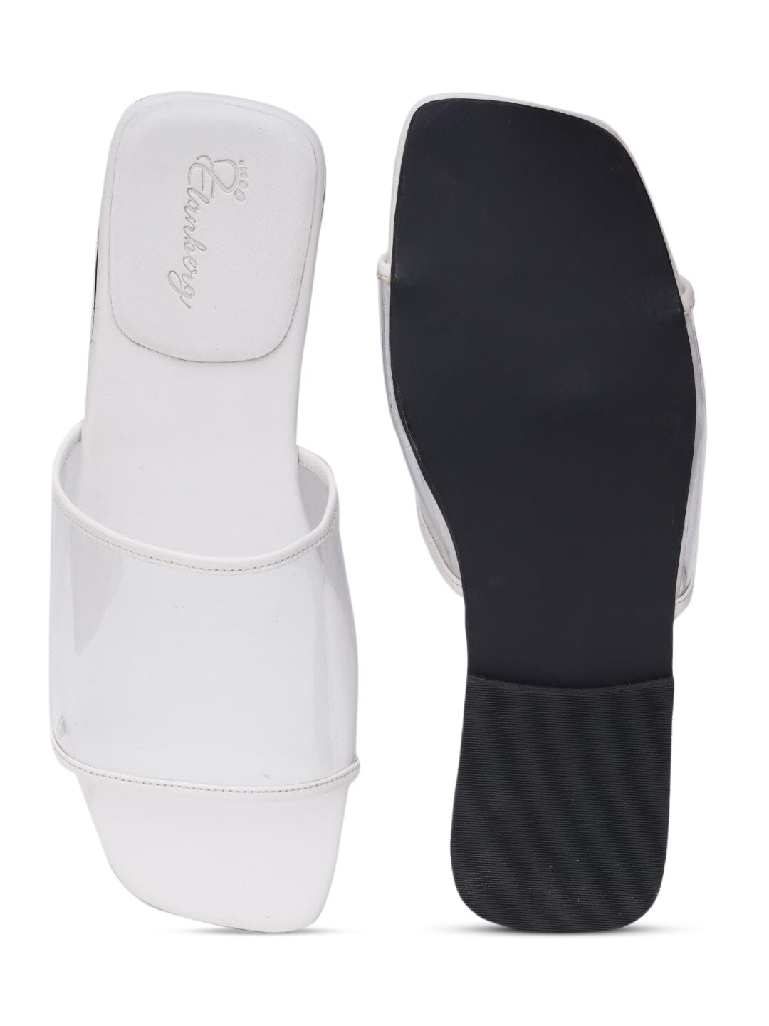 ELANBERG White Fashion Synthetic Leather Slip-On Flats Summer ELANBERG 