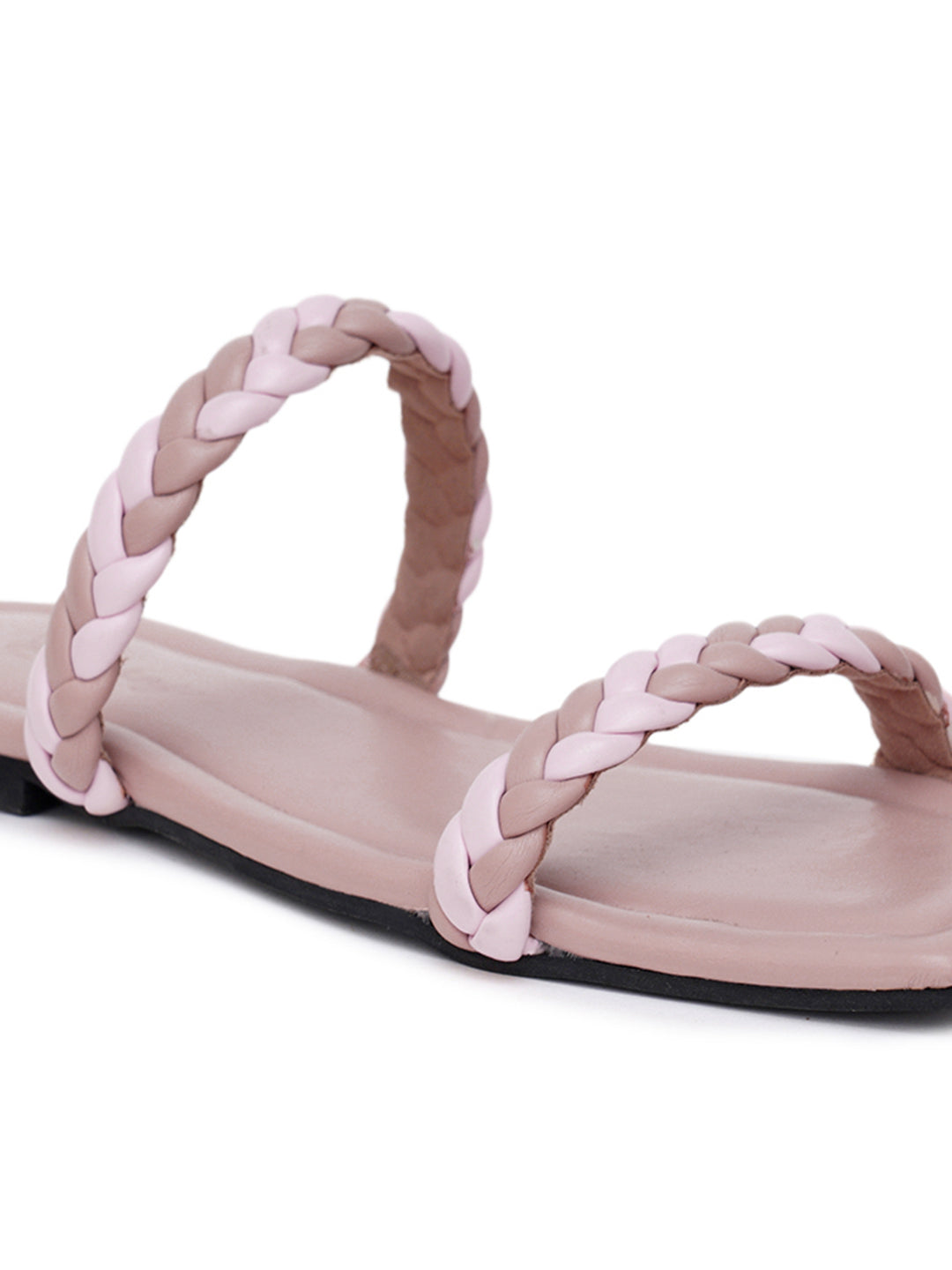 ELANBERG Pink Slip-On Open Toe Flats