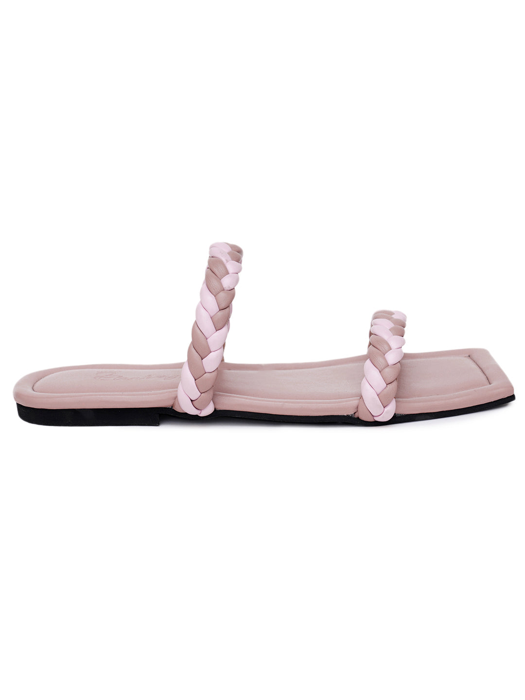 ELANBERG Pink Slip-On Open Toe Flats
