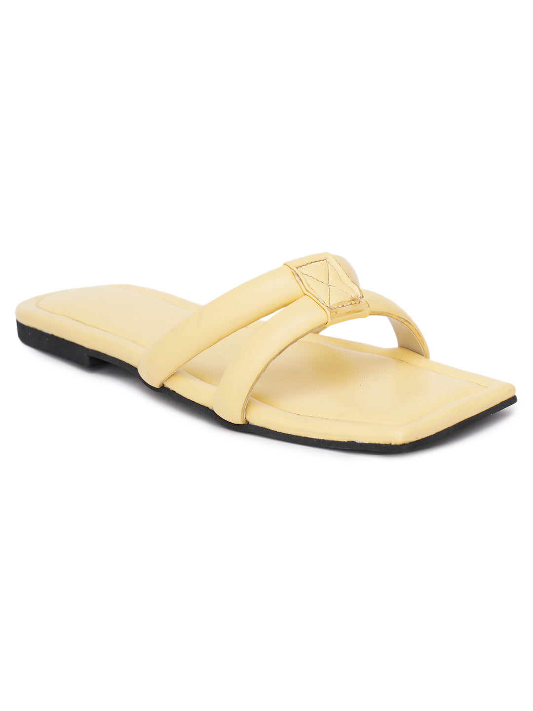 ELANBERG Yellow Fashion Synthetic Leather  Flats