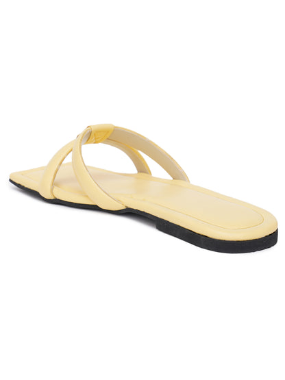 ELANBERG Yellow Fashion Synthetic Leather  Flats