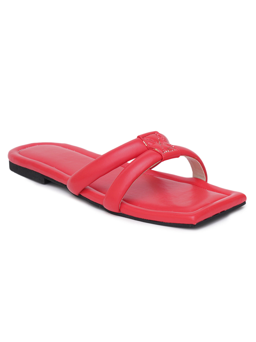 ELANBERG Orange Fashion Synthetic Leather  Flats