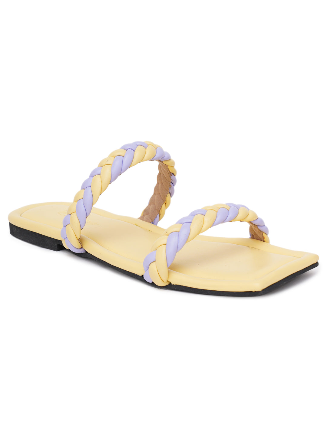 ELANBERG Yellow Slip-On Open Toe Flats