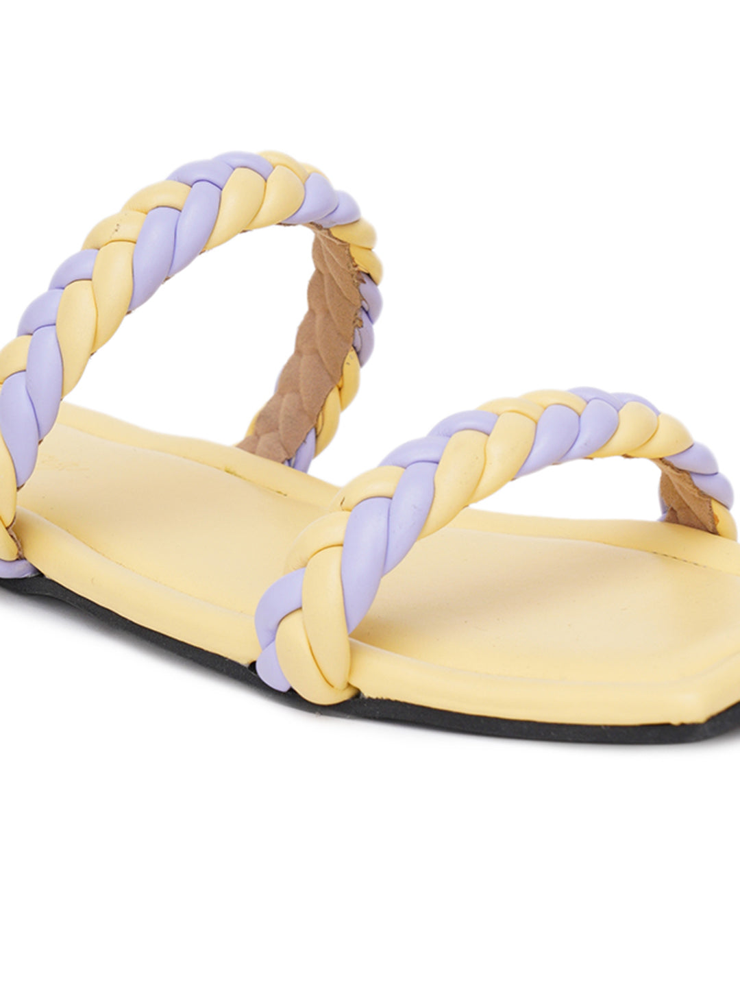 ELANBERG Yellow Slip-On Open Toe Flats