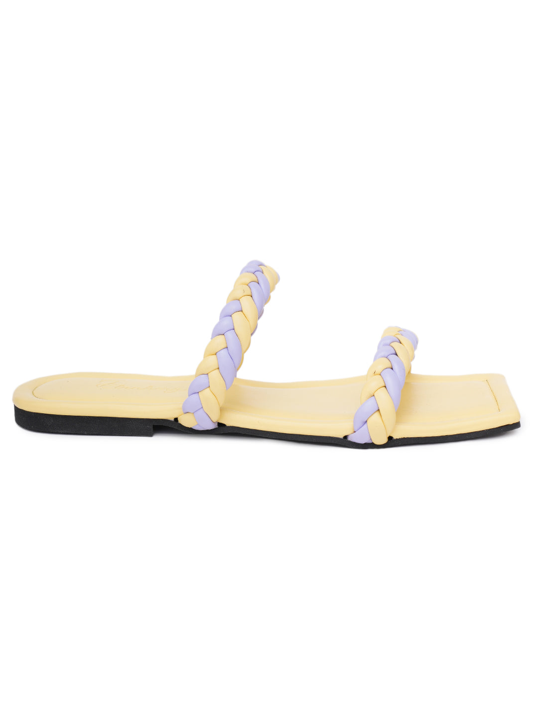 ELANBERG Yellow Slip-On Open Toe Flats