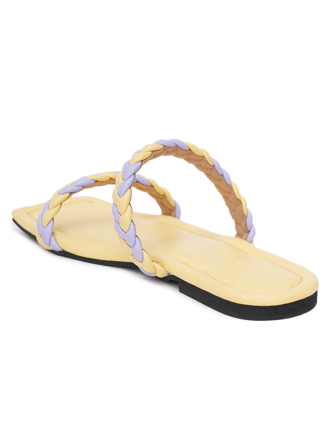 ELANBERG Yellow Slip-On Open Toe Flats