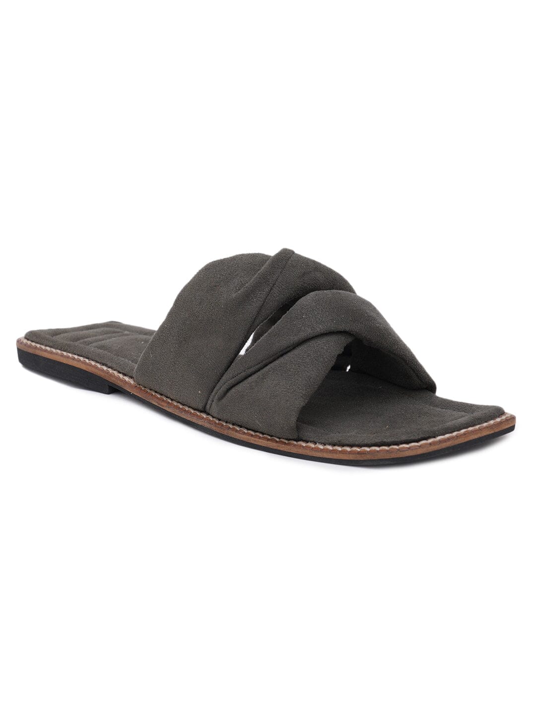 ELANBERG Green Fashion Synthetic Leather Slip-On Flats Summer ELANBERG 