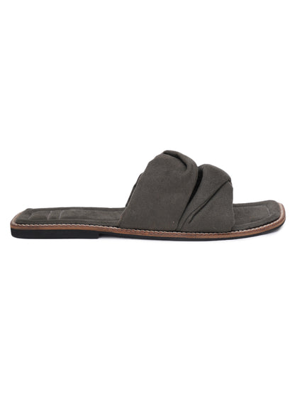 ELANBERG Green Fashion Synthetic Leather Slip-On Flats