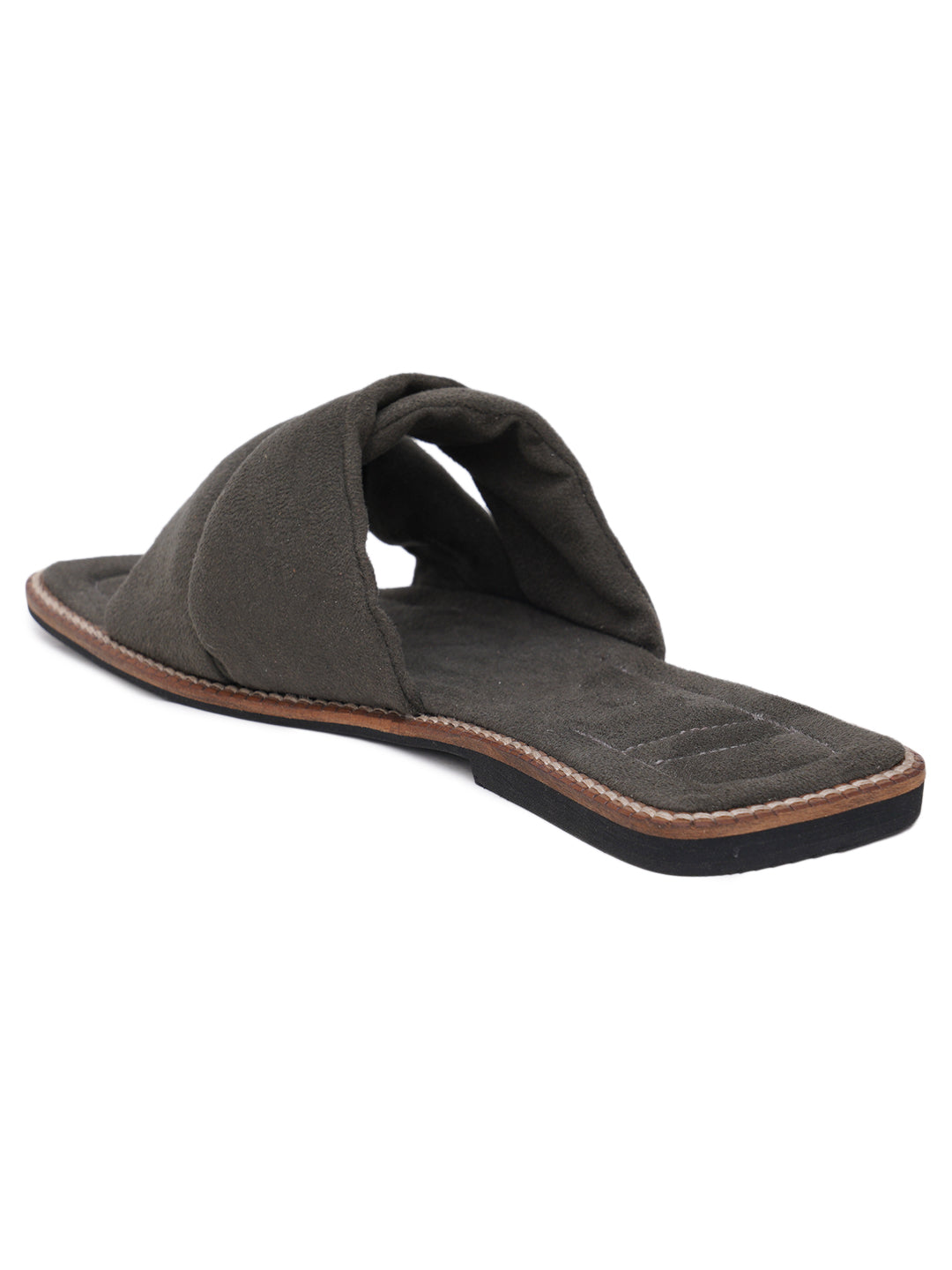 ELANBERG Green Fashion Synthetic Leather Slip-On Flats